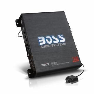 BOSSオーディオシステム R1100M モノブロックカーアンプ - 1100高出力、2〜8オーム安定、ロー/ハイレベル
