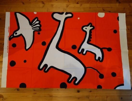 marimekko(マリメッコ)“YUME”(オレンジ)vintage TEXTILE(A marimekko(マリメッコ)“YUME”(オレンジ)vintage TEXTILE(A