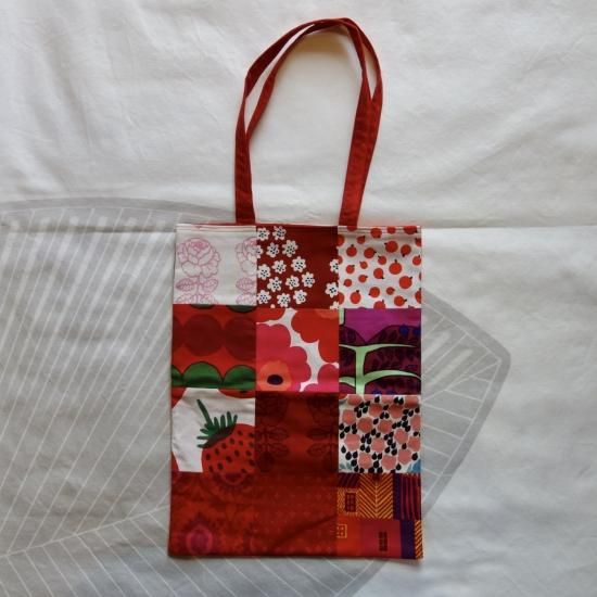 marimekko（マリメッコ）パッチワークトートバッグ（赤系）- ENN