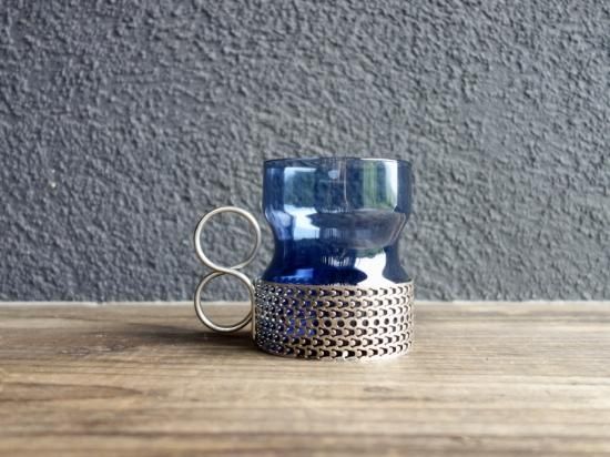  イッタラ　tsaikka iittala ”TSAIKKA”（ツァイッカ/ブルー）ホルダー付グラスE