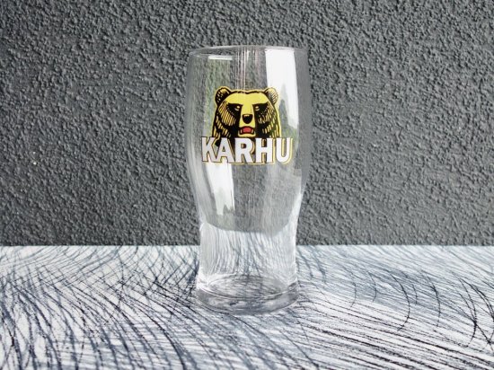 FINLAND / Arcoroc（FRANCE）“KARHU”（ビールメーカー）ビアグラス（500ml）A - ENN sd