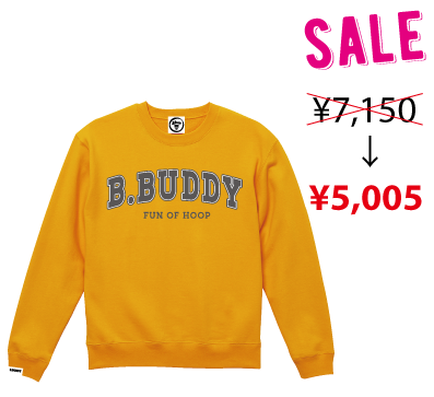<img class='new_mark_img1' src='https://img.shop-pro.jp/img/new/icons39.gif' style='border:none;display:inline;margin:0px;padding:0px;width:auto;' />SW20-002  B.BUDDY SWEAT（イエローゴールド）