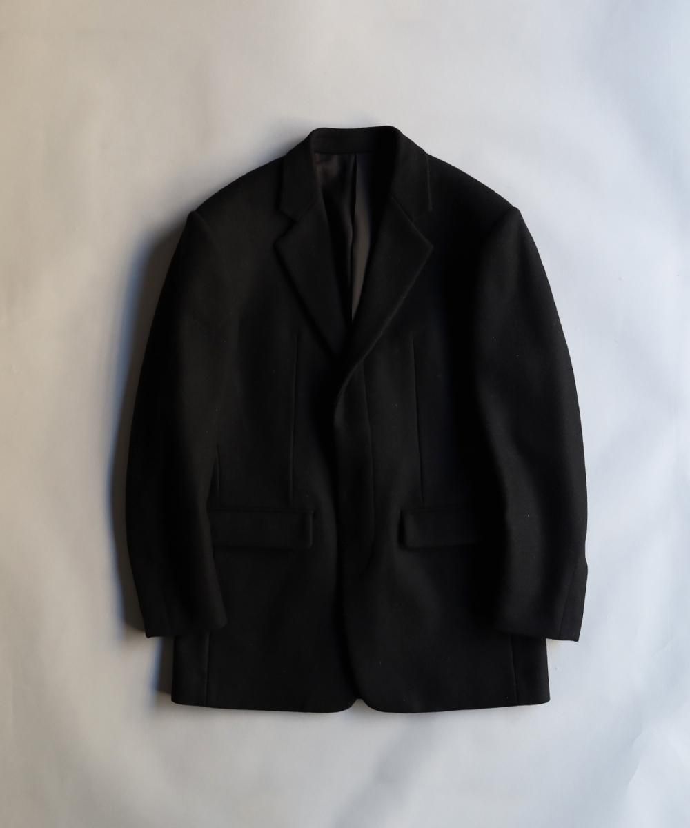 Melton Tailored Jacket - BLACK