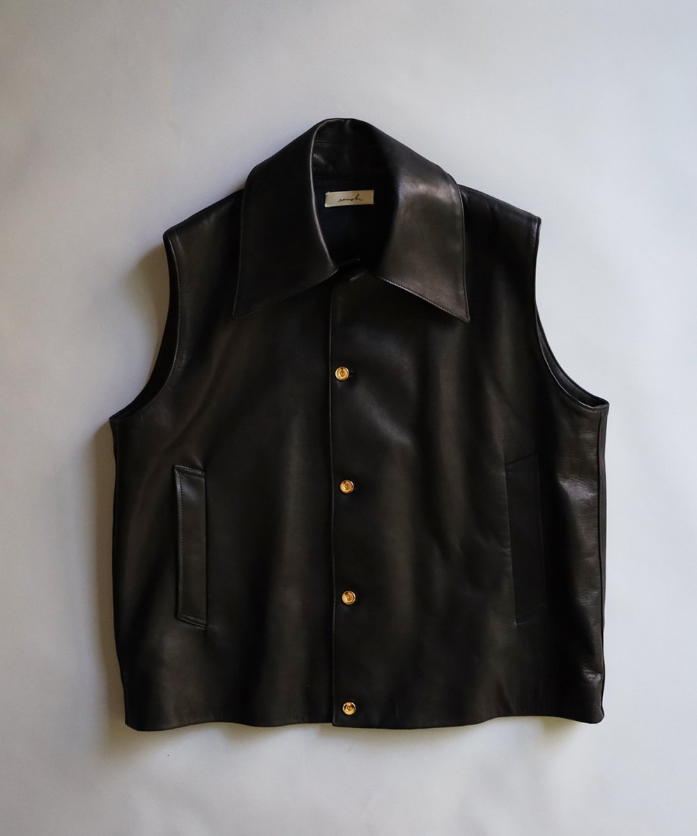 Horse Leather Vest - BLACK