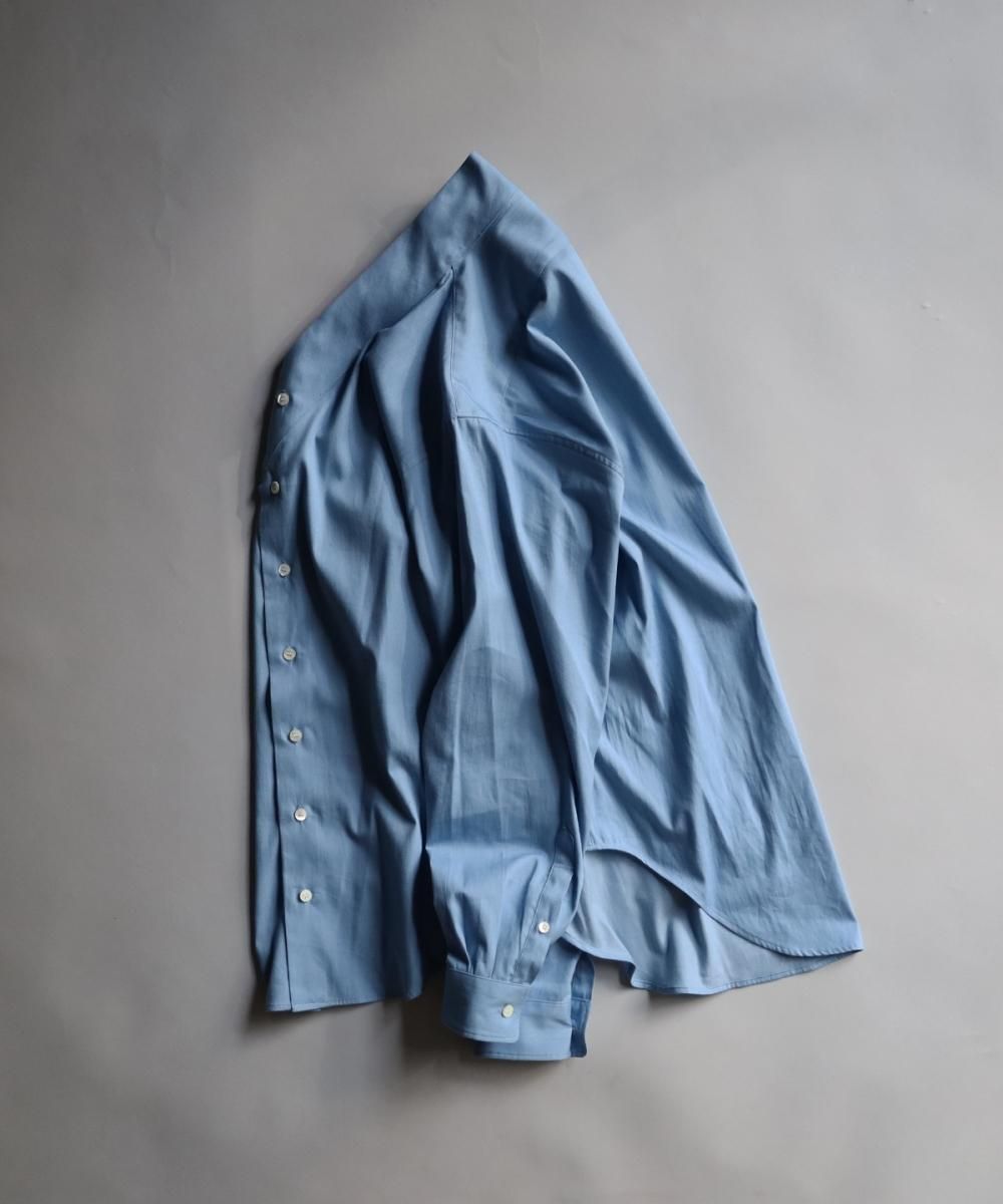 Denim Kimono Collar Shirt - Light Blue - semoh ONLINE STORE