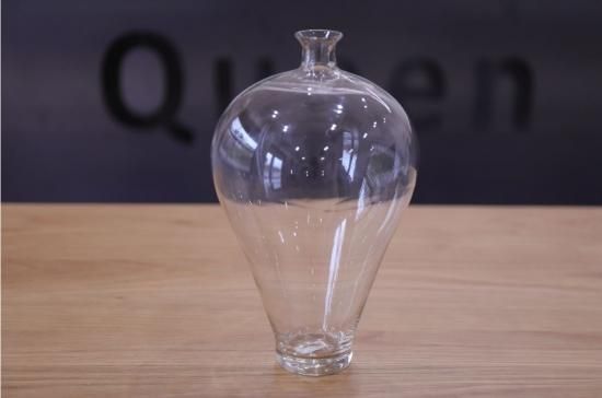 津田清和さん蓋丸酒瓶 真鍮コルク付き 津田清和さん 青緑硝子