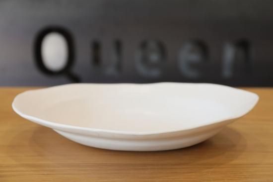 馬場勝文 陶工房　白磁マット リムオーバル　 深鉢（大） 馬場勝文 陶工房 白磁マット リムオーバル 深鉢（大）