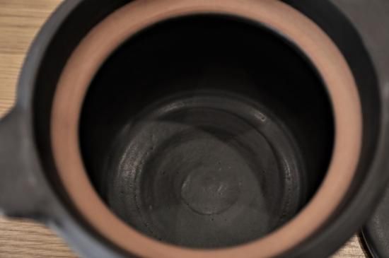 馬場勝文　ご飯炊き鍋(3合・黒色） 馬場勝文陶工房 ｜ ごはん炊き鍋 3合［黒］