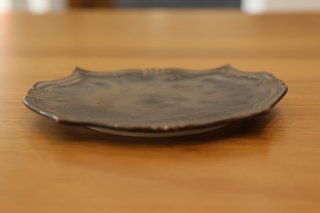 藤村佳澄　手彫り皿（ミラー）Φ16　ブロンズ