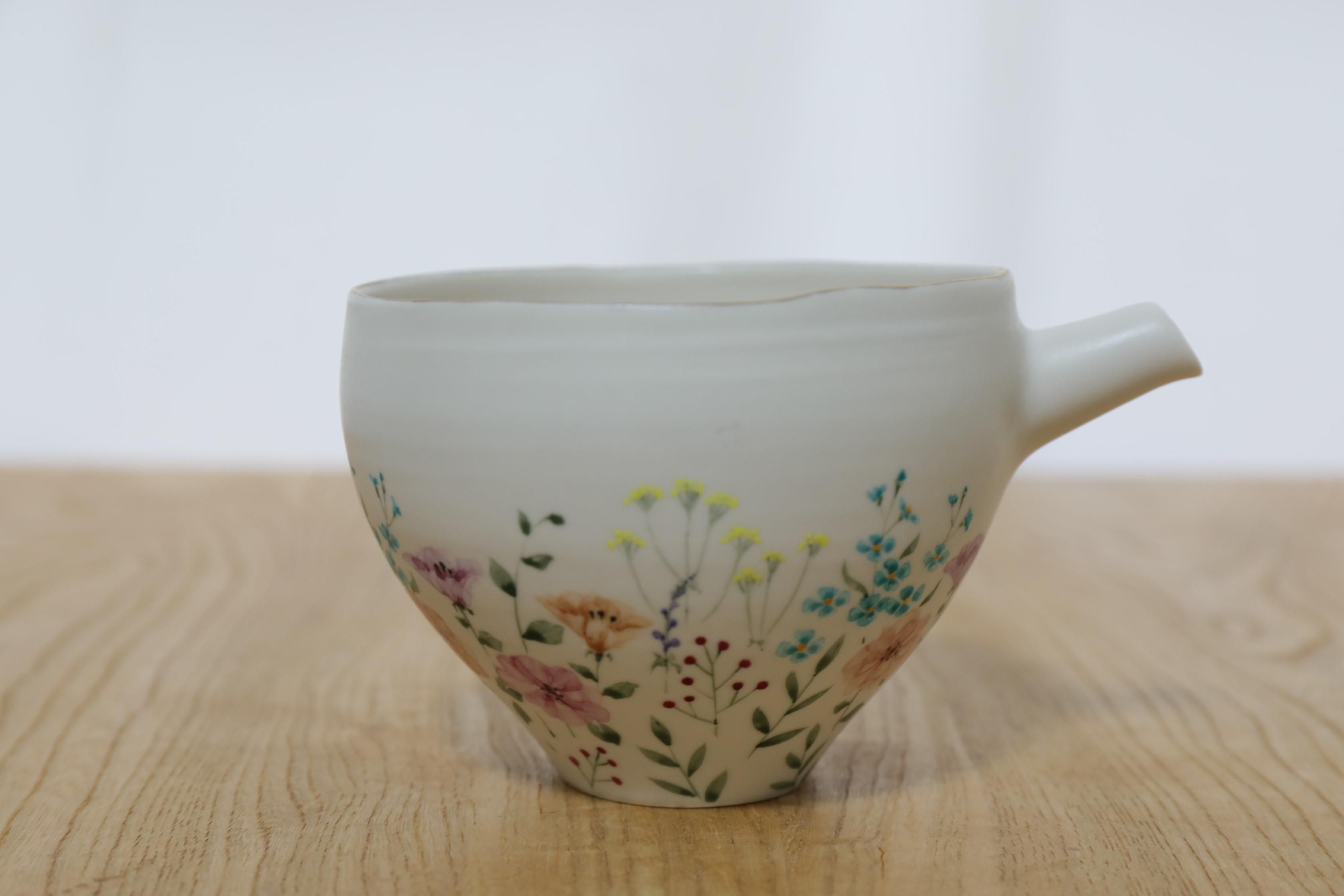 瀬戸焼　竹山絵付　色絵白鳥の図　トレイ　箱なし