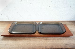 Nuutajarvi [Kaj Franck GlassPlate with Wood Tray]  / ̡ [ե󥯡饹ץ졼ȥå]