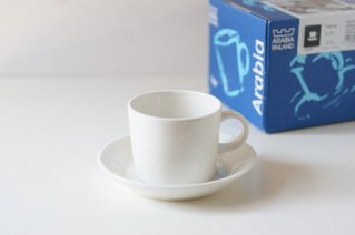 Arabia [Old Teema] Cup&Saucer (White) / ӥ [ɥƥ]  ե åס 2åȢ (ۥ磻)