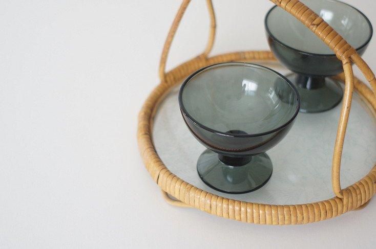 Nuutajarvi [3579] Saara Hopea Dessert Bowl (Gray