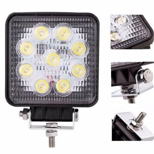 LEDワークライト 作業灯 27W 9LED 9連 12V-24V対応 角型 広角 LEDワークライト 作業灯 27W 9LED 9連 12V-24V対応 角型 広角