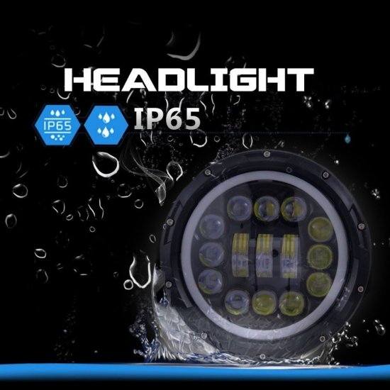バイク LED ヘッドライト 7インチ イカリング H4 Hi/Lo 高輝度新品