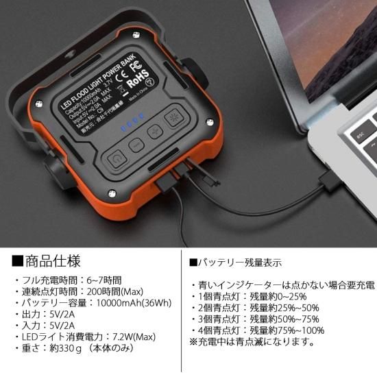 Amazon.co.jp: LEDランタン キャンプライト ランタン 10000mAh