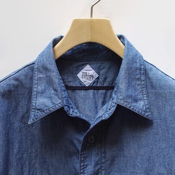 CORONA(コロナ) / NAVY 2POCKET SHIRT シャンブレーシャツ