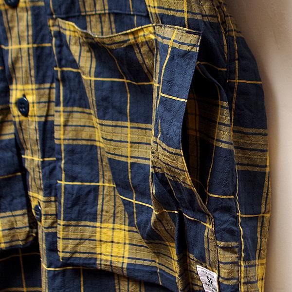 ササフラス SASSAFRAS DIGS CREW HALF SHIRT SASSAFRAS Digs Crew Half 1/2 C/P Ripple Check Blue(Purple