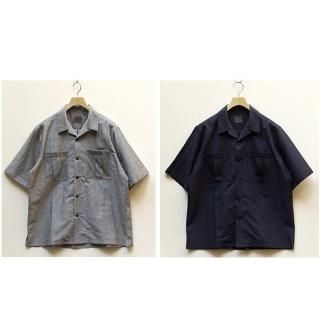 comm.arch.(ࡦ)/Cotton Linen Open Collar S/S Shirt