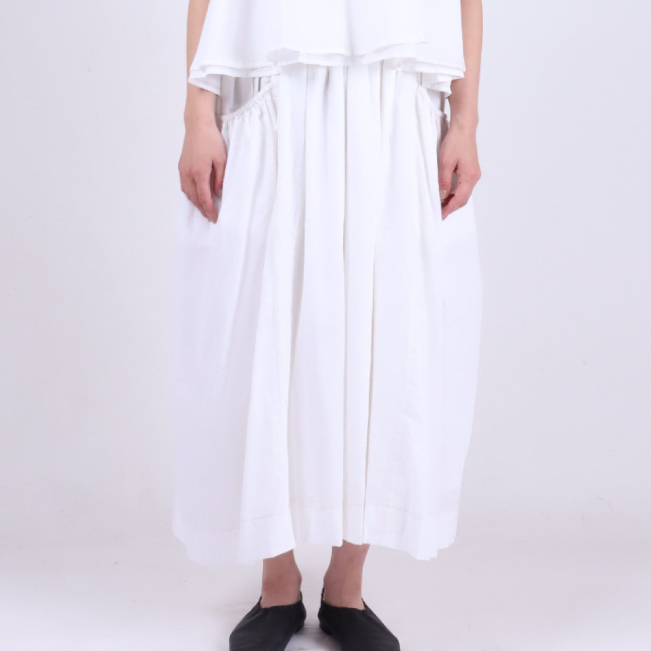 カディコットン サイドポケットスカート WH ｜ NIMAI NITAI online shop