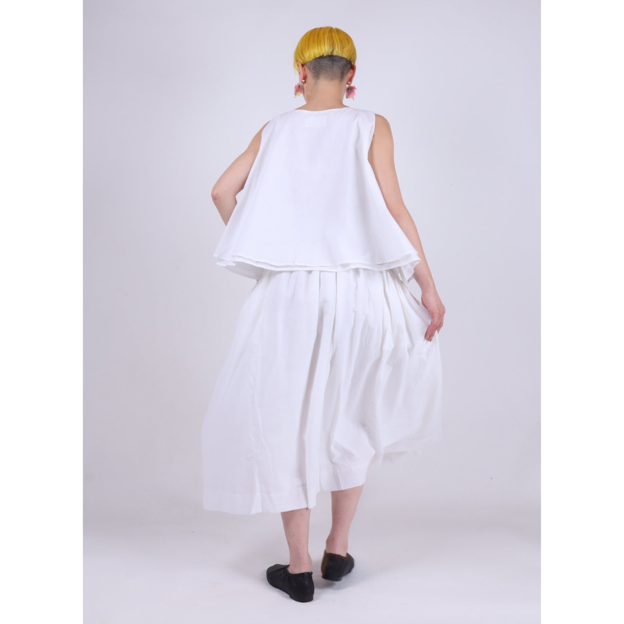 カディコットン サイドポケットスカート WH ｜ NIMAI NITAI online shop