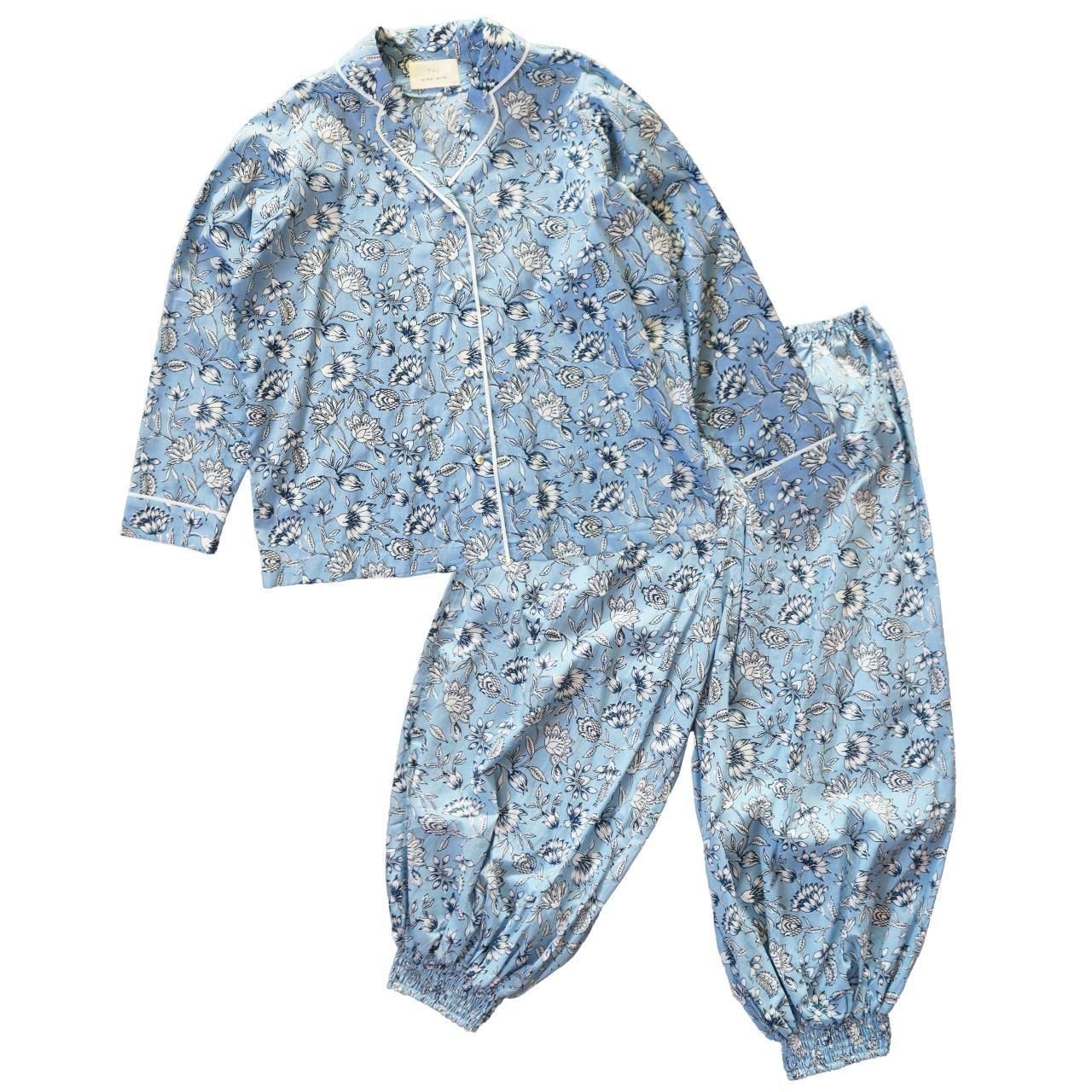NIMAI NITAI ブロックプリントパジャマ ブロックプリントパジャマ BBLFL ｜ NIMAI NITAI online shop