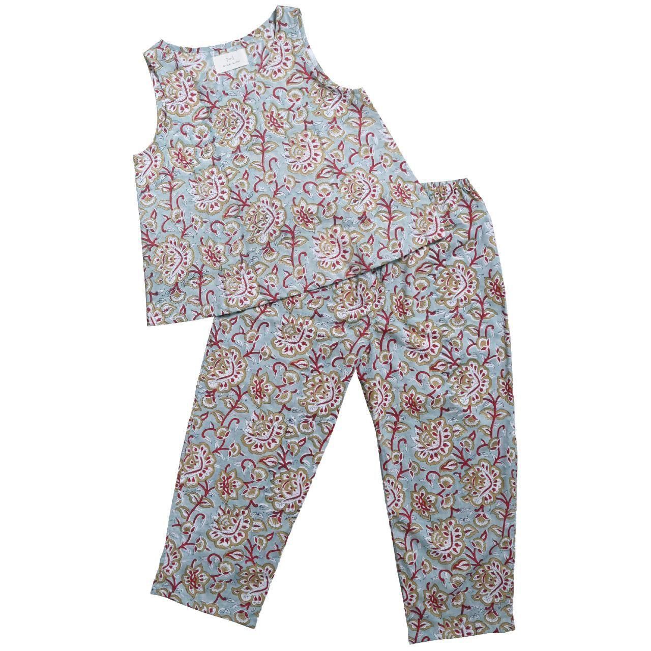 NIMAI NITAI ブロックプリントパジャマ ブロックプリントパジャマ RDFL ｜ NIMAI NITAI online shop