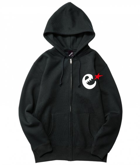 e-star on the hood zip up sweat