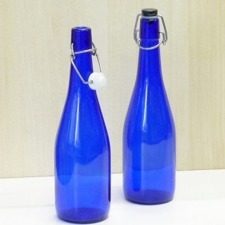 細口瓶（コルク栓・他） 機械栓瓶-720ml 青