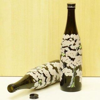 細口瓶（ネジ） 桜-７２０ml ネジ (黒)