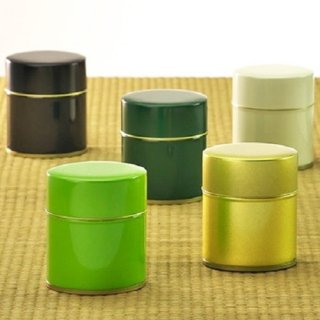 丸缶（高型） ４０ｇ カラー茶缶