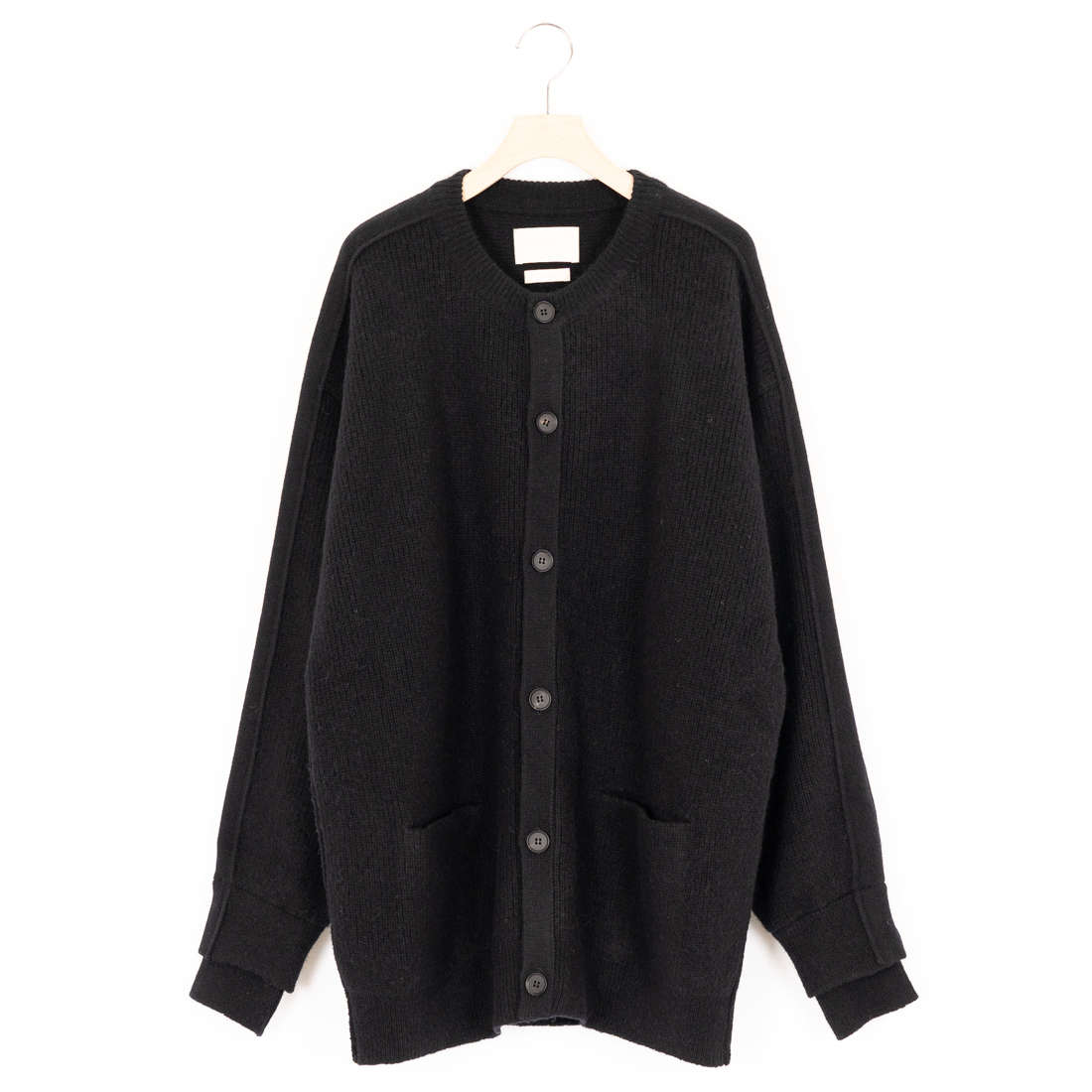 7G ALPACA WOOL CREW NECK RIB CARDIGAN