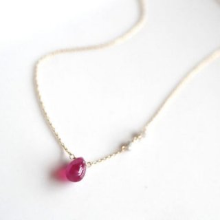 Ruby diamond necklace　K10