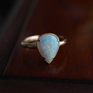 White Opal Ring 