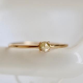 Skinny Ring - Natural Diamond K18 -GrayishYellow