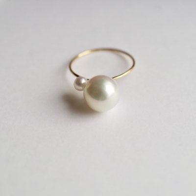 アコヤパールリング ツイン Akoya baroque pearl Forged ring sn