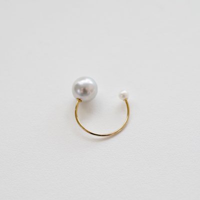 アコヤパールリング グレイ K10 Double Pearl ring 