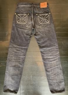 THUG DENIM IRON CROSS - SLIM [BLACKIVORY/VINTAGE FINISH]