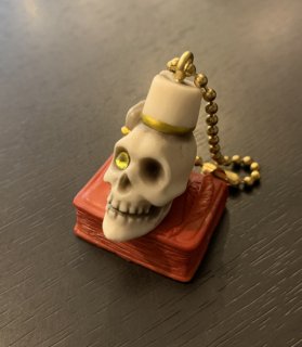Book on fezzhat skull key chain