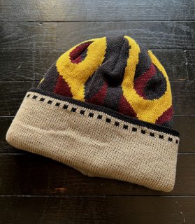 PSYCHO FLAMES - REVERSIBLE KNIT CAP / WRD-22-AW-G03