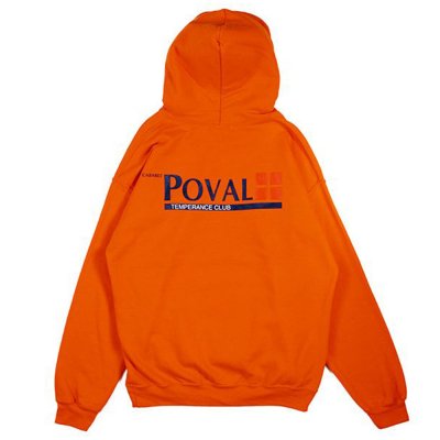 POVAL [BRUSH LOGO HOODED SWEATSHIRT] (ORANGE)