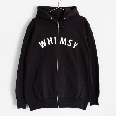 WHIMSY [SCRIPT ARC LOGO ZIP-UP HOODIE] (BLACK)