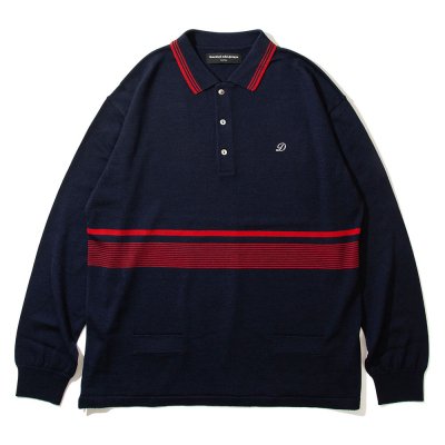 DIASPORA SKATEBOARDS [WOOL KNIT POLO] (NAVY)