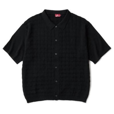 HELLRAZOR [SQUARE S/S BUTTON KNIT] (BLACK)