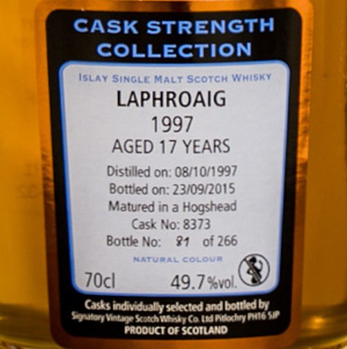 ラフロイグ17年1997カスクストレングスコレクション シグナトリー ウイスキー量り売り専門通販サイト