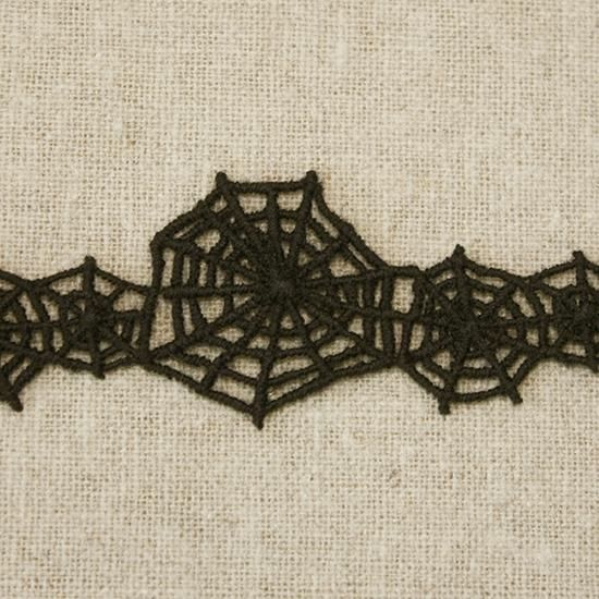 【最終値下げ】クモの巣デザイン 半幅帯 黒 05752クモの巣OG-黒【10cm】【デザインレースユキ】