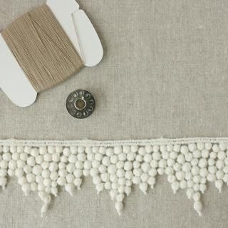 yukiemon アンティーククロス(オフホワイト) タグ付き　レース刺繍 21988ミモザ-CE【10cm】【デザインレースユキ】