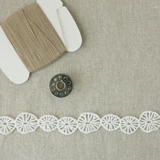 yukiemon アンティーククロス(オフホワイト) タグ付き　レース刺繍 21988ミモザ-CE【10cm】【デザインレースユキ】