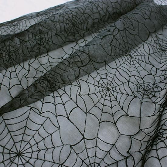 【最終値下げ】クモの巣デザイン 半幅帯 黒 05752クモの巣OG-黒【10cm】【デザインレースユキ】