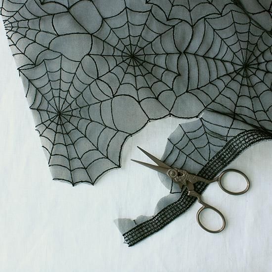 【最終値下げ】クモの巣デザイン 半幅帯 黒 05752クモの巣OG-黒【10cm】【デザインレースユキ】